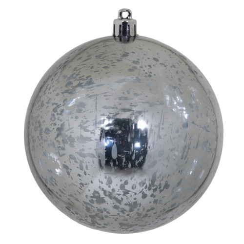 Vickerman M166387D - 4 inch Pewter Shiny Mercury Ball Christmas Ornament - 6 Pack 