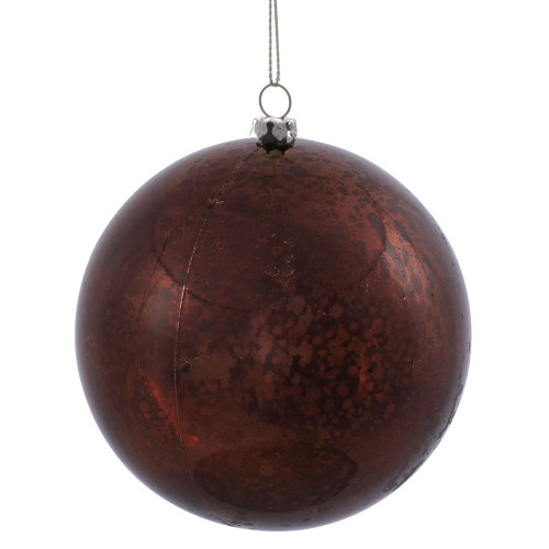 Vickerman M166475D - 4.75 inch Chocolate Shiny Mercury Ball Christmas Ornament - 4 Pack 