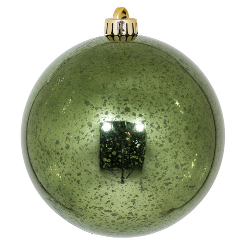 Vickerman M166564D - 6 inch Moss Green Shiny Mercury Ball Christmas Ornament - 4 Pack