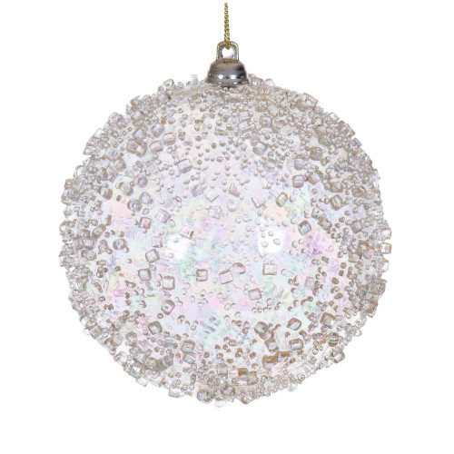 Vickerman MC250638W - 4 inch Champagne Bead Christmas Ornament - 3 Pack 