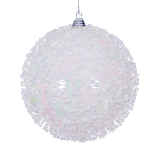 Vickerman MC250711W - 4.75 inch White Bead Christmas Ornament - 3 Pack