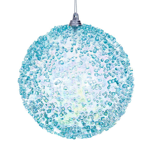 Vickerman MC250732W - 4.75 inch Baby Blue Bead Christmas Ornament - 3 Pack