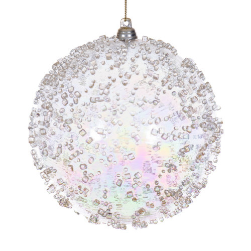Vickerman MC250738W - 4.75 inch Champagne Bead Christmas Ornament - 3 Pack 