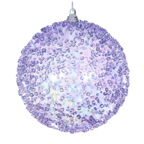 Vickerman MC250786W - 4.75 inch Lavender Bead Christmas Ornament - 3 Pack
