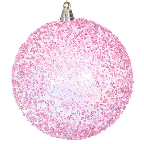 Vickerman MC250979W - 8 inch Pink Bead Christmas Ornament 