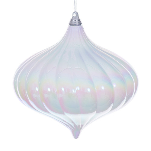 Vickerman MC251411W - 6 inch White Onion Christmas Ornament - 2 Pack