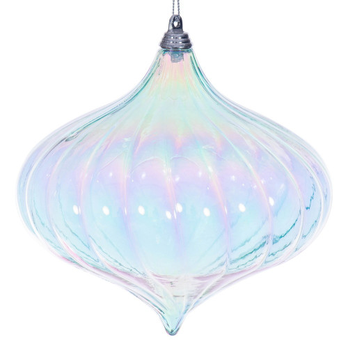 Vickerman MC251432W - 6 inch Baby Blue Onion Christmas Ornament - 2 Pack 