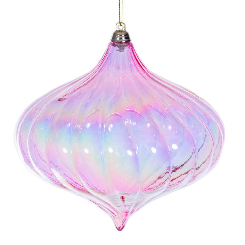 Vickerman MC251479W - 6 inch Pink Onion Christmas Ornament - 2 Pack 