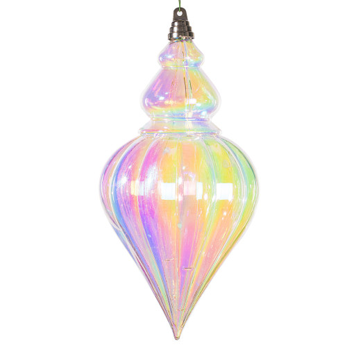 Vickerman MC251900W - 12 inch Clear Iridescent Drop Christmas Ornament 