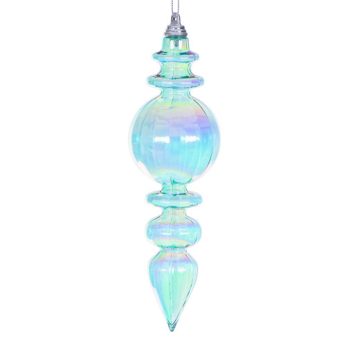 Vickerman MC252342W - 7.5 inch Teal Finial Christmas Ornament - 2 Pack