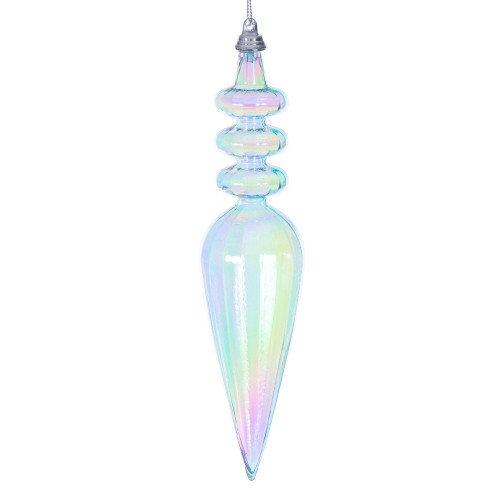 Vickerman MC252532W - 8.5 inch Baby Blue Finial Christmas Ornament - 2 Pack 