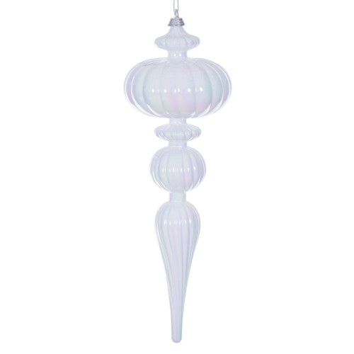 Vickerman MC252711W - 12 inch White Finial Christmas Ornament