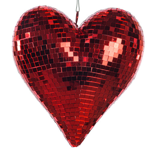 Vickerman MC253403W - 10 inch Red Shiny Heart Christmas Ornament