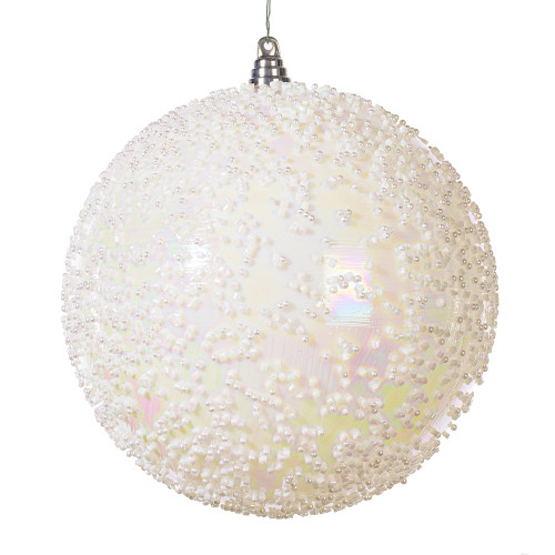 Vickerman MC255011W - 10 inch White Bead Christmas Ornament 