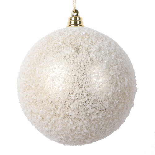 Vickerman MT220138W - 4 inch Champagne Matte Ball Christmas Ornament - 4 Pack