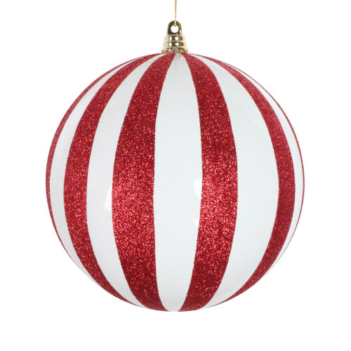 Vickerman MT230406 - 6 inch Assorted Glitter Ball Christmas Ornament - 2 Pack