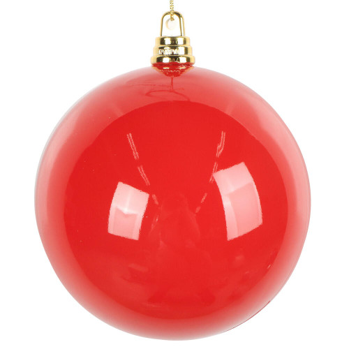 Vickerman MT250403W - 4 inch Red Enamel Ball Christmas Ornament - 6 Pack