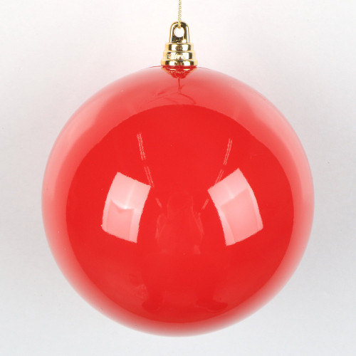 Vickerman MT250503W - 4.75 inch Red Enamel Ball Christmas Ornament - 4 Pack 