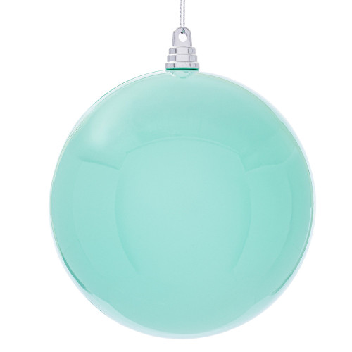 Vickerman MT250527W - 4.75 inch Aqua Enamel Ball Christmas Ornament - 4 Pack 