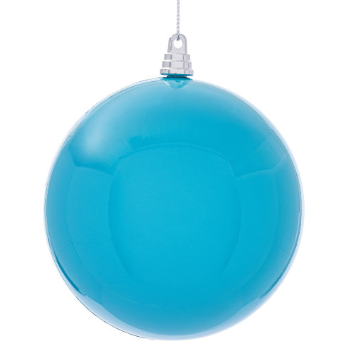 Vickerman MT250552W - 4.75 inch Light Blue Enamel Ball Christmas Ornament - 4 Pack 