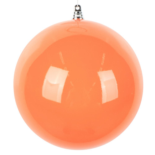 Vickerman MT250628W - 6 inch Orange Enamel Ball Christmas Ornament - 4 Pack