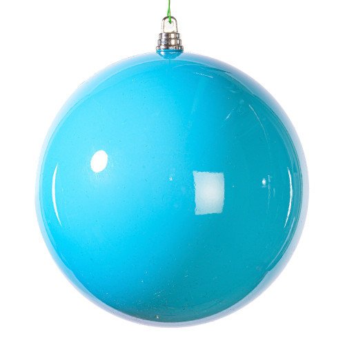 Vickerman MT250652W - 6 inch Light Blue Enamel Ball Christmas Ornament - 4 Pack 