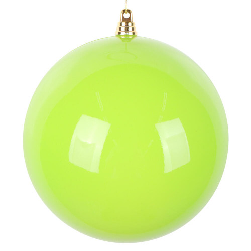 Vickerman MT250673W - 6 inch Lime Enamel Ball Christmas Ornament - 4 Pack 
