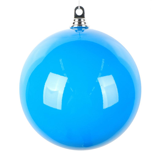Vickerman MT250802W - 8 inch Blue Enamel Ball Christmas Ornament - 2 Pack