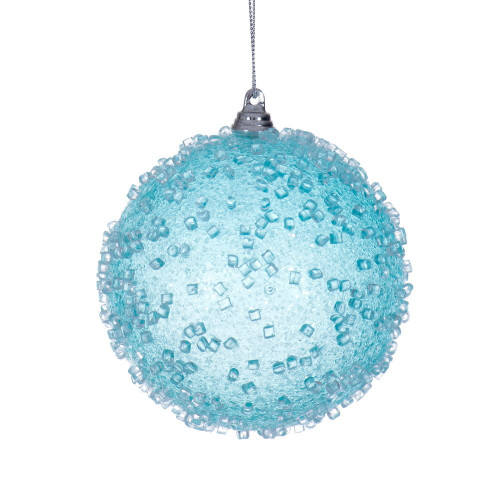 Vickerman MT253632W - 4 inch Baby Blue Ball Christmas Ornament - 3 Pack