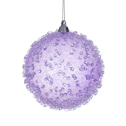 Vickerman MT253686W - 4 inch Lavender Ball Christmas Ornament - 3 Pack