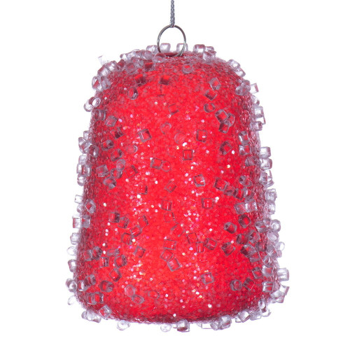 Vickerman MT254403W - 3.5 inch Red Gum Drop Christmas Ornament - 3 Pack