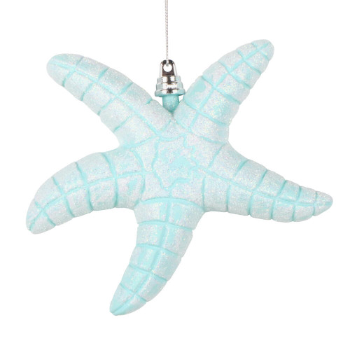 Vickerman MT255644W - 6.5 inch Seafoam Glitter Starfish Christmas Ornament - 2 Pack 