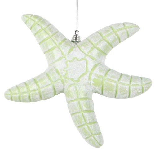 Vickerman MT255854W - 10 inch Celadon Glitter Starfish Christmas Ornament 