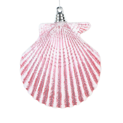 Vickerman MT256679W - 4 inch Pink Glitter Seashell Christmas Ornament - 3 Pack