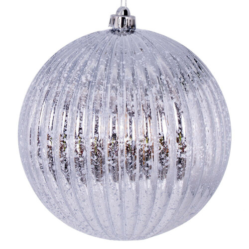 Vickerman N162207D - 4 inch Silver Mercury Ball Christmas Ornament - 6 Pack 