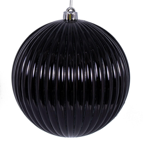 Vickerman N162217D - 4 inch Black Mercury Ball Christmas Ornament - 6 Pack 