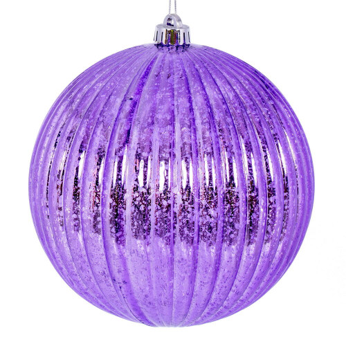 Vickerman N162286D - 4 inch Lavender Mercury Ball Christmas Ornament - 6 Pack