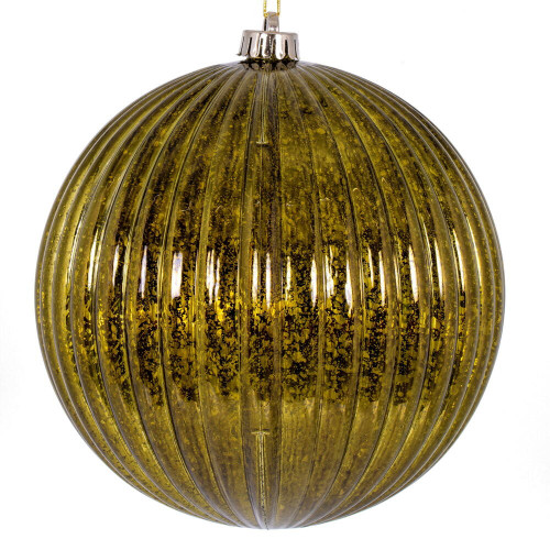 Vickerman N162414D - 6 inch Olive Mercury Ball Christmas Ornament - 4 Pack