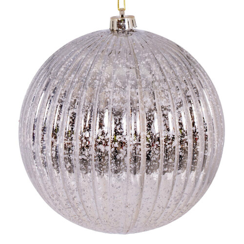 Vickerman N162443D - 6 inch Oat Mercury Ball Christmas Ornament - 4 Pack