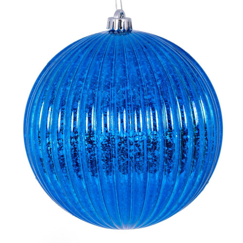 Vickerman N162502D - 8 inch Blue Mercury Ball Christmas Ornament