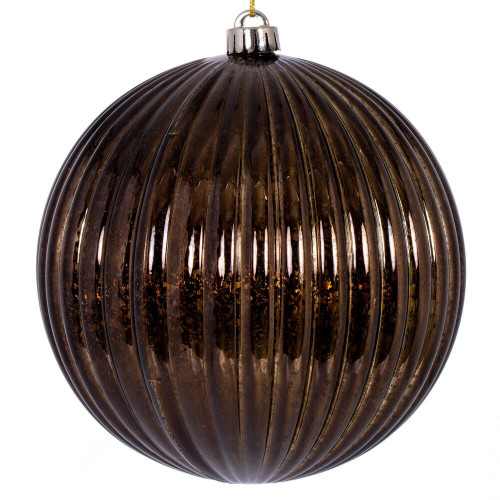 Vickerman N162575D - 8 inch Chocolate Mercury Ball Christmas Ornament