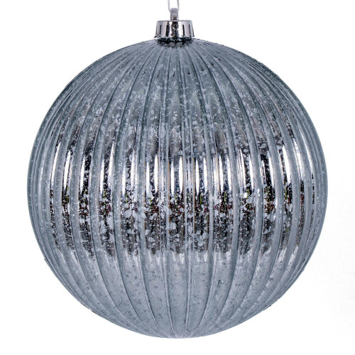 Vickerman N162587D - 8 inch Pewter Mercury Ball Christmas Ornament 