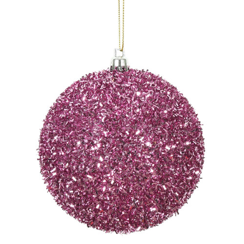 Vickerman N178079D - 4 inch Pink Ball Christmas Ornament - 4 Pack 