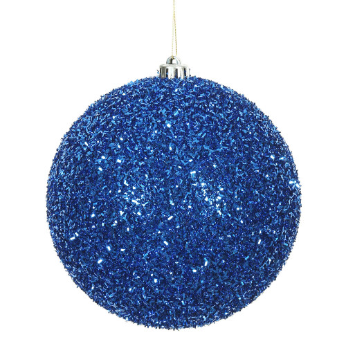 Vickerman N178202D - 6 inch Blue Ball Christmas Ornament - 2 Pack