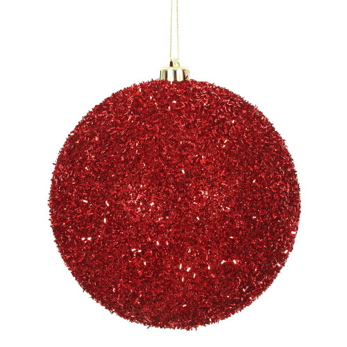 Vickerman N178203D - 6 inch Red Ball Christmas Ornament - 2 Pack