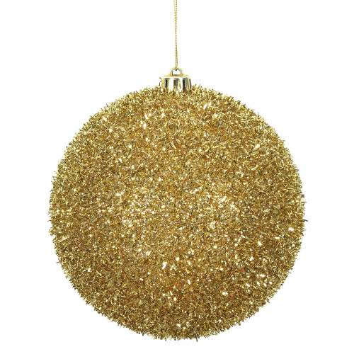Vickerman N178208D - 6 inch Gold Ball Christmas Ornament - 2 Pack 