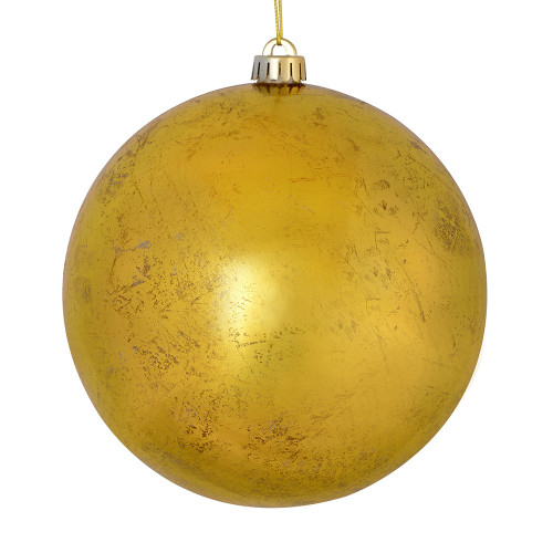 Vickerman N186308D - 6 inch Gold Ball Christmas Ornament - 4 Pack