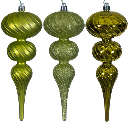 Vickerman N230173D - 8 inch Lime Assorted Finial Christmas Ornament 