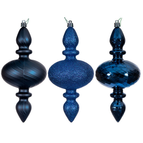 Vickerman N230531D - 8.2 inch Midnight Blue Assorted Finial Christmas Ornament 