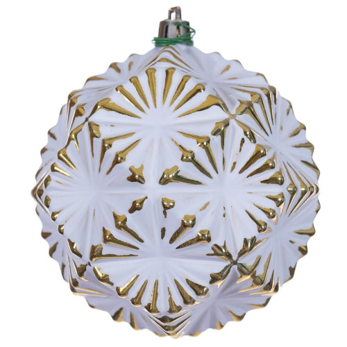 Vickerman N232008D - 4 inch White Ball Christmas Ornament - 6 Pack